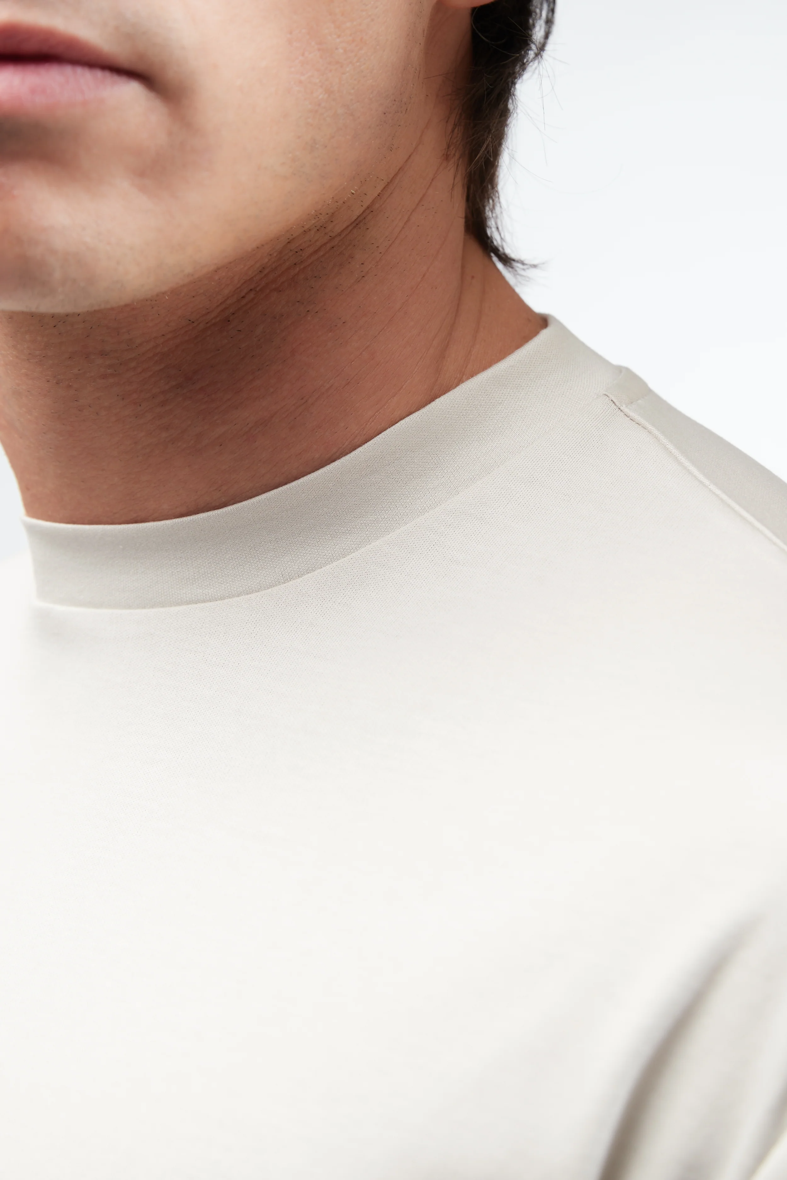 VALENZA - INTERLOCK SUPIMA T-SHIRT LONG SLEEVE PEARL GREY - Image 4
