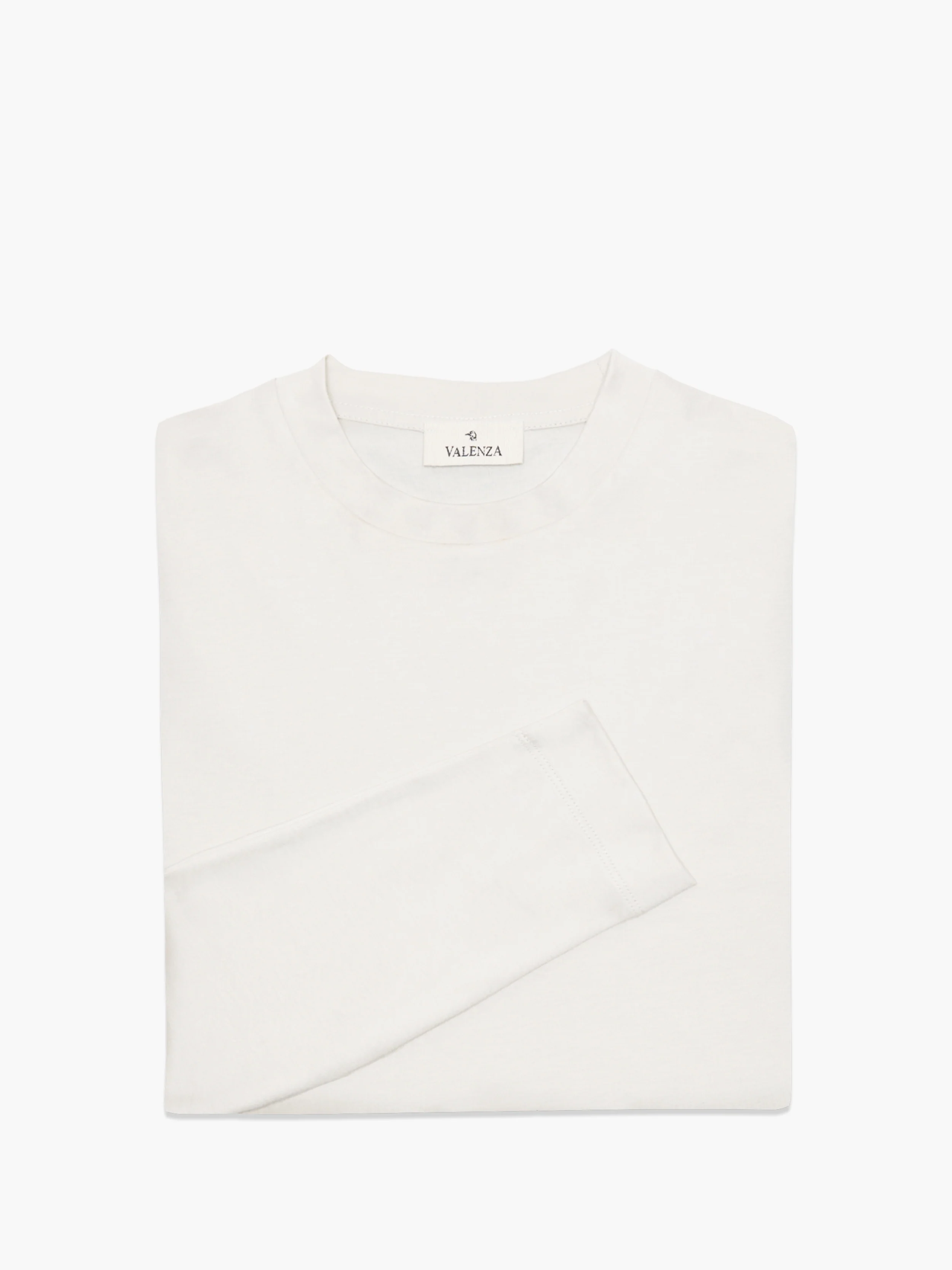 VALENZA - INTERLOCK SUPIMA T-SHIRT LONG SLEEVE PEARL GREY - Image 5