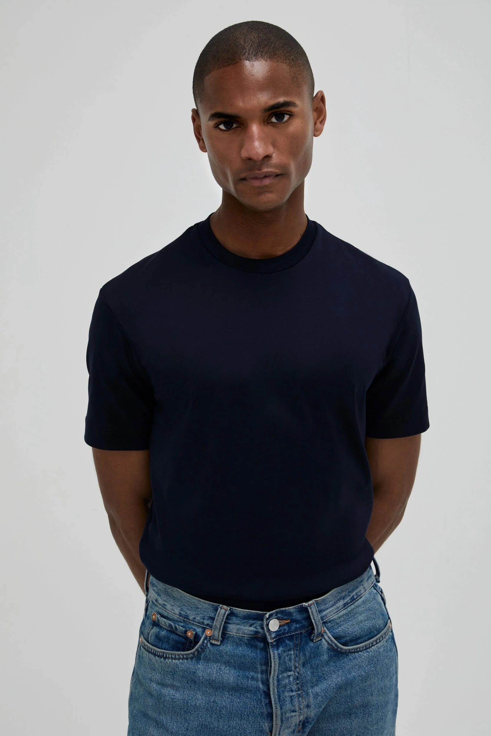 VALENZA - INTERLOCK SUPIMA T-SHIRT NAVY - Image 4