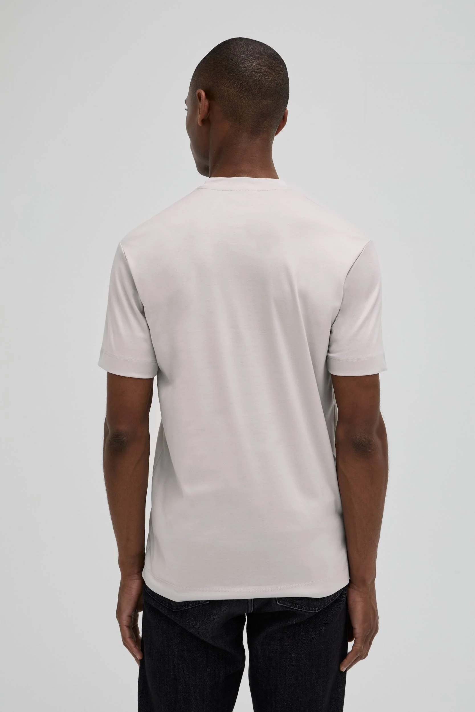 VALENZA - INTERLOCK SUPIMA T-SHIRT PEARL GREY - Image 3