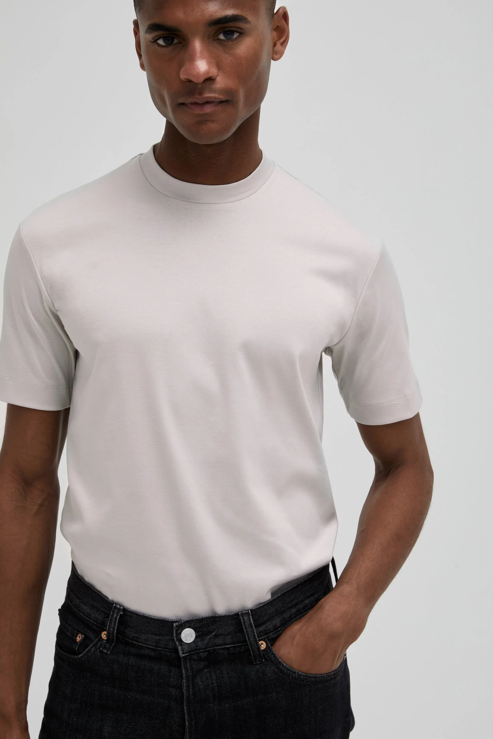 VALENZA - INTERLOCK SUPIMA T-SHIRT PEARL GREY - Image 6