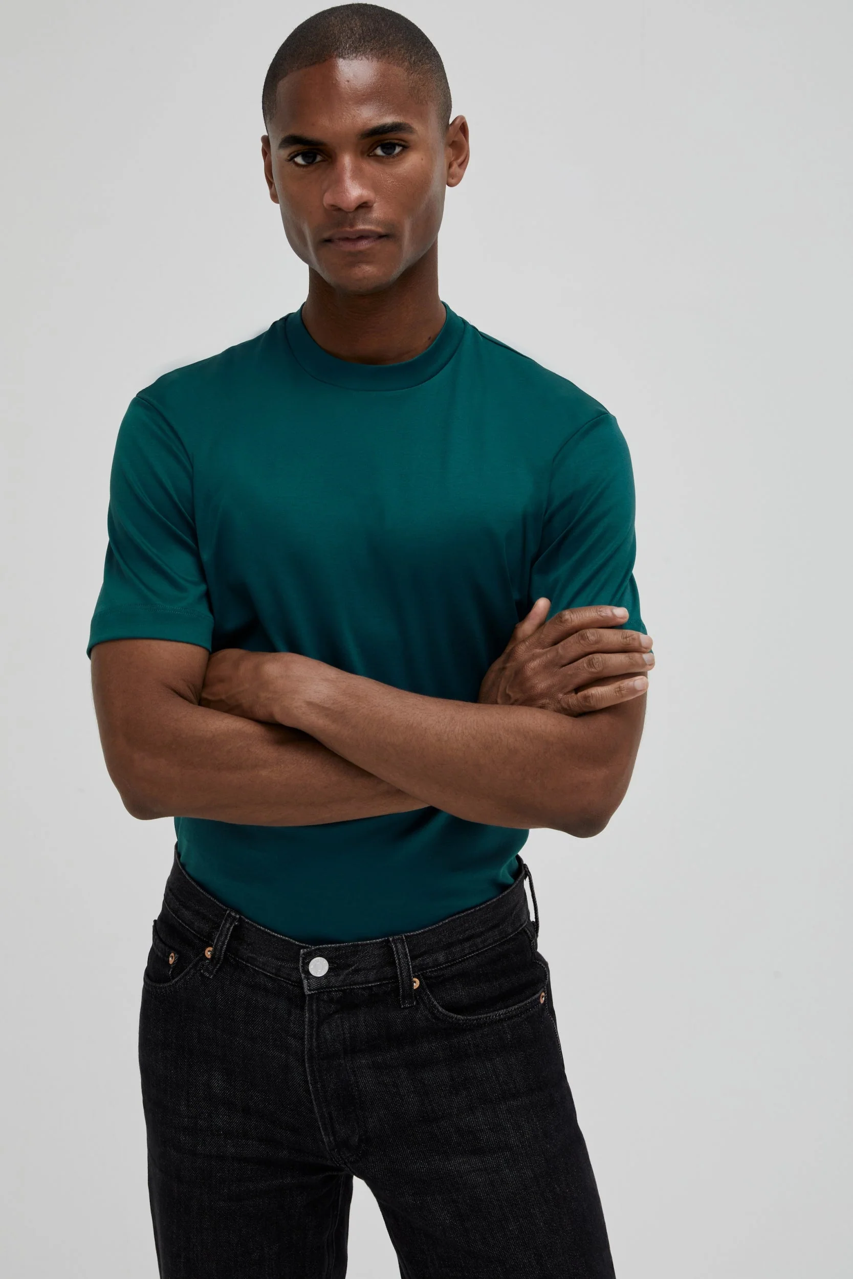VALENZA - INTERLOCK SUPIMA T-SHIRT PETROL - Image 4