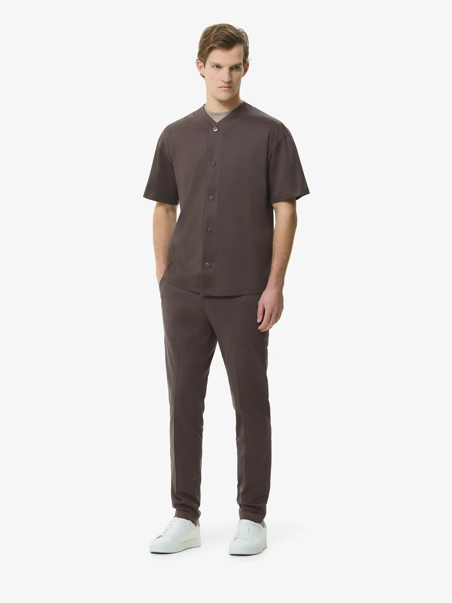 VALENZA - SUPIMA BASEBALL SHIRT S/S - ASPHALT - Image 7