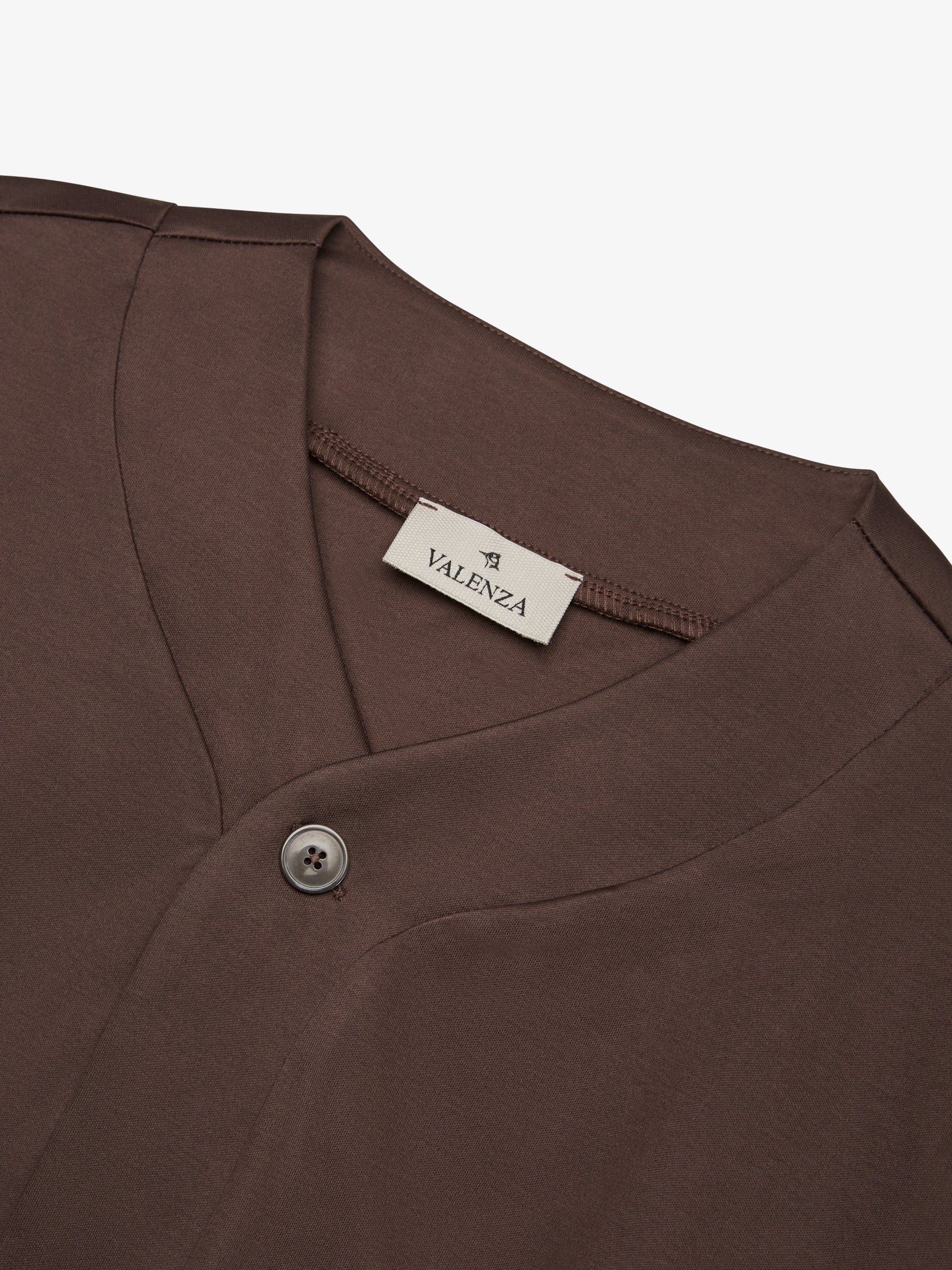 VALENZA - SUPIMA BASEBALL SHIRT S/S - EBONY BROWN - Image 3
