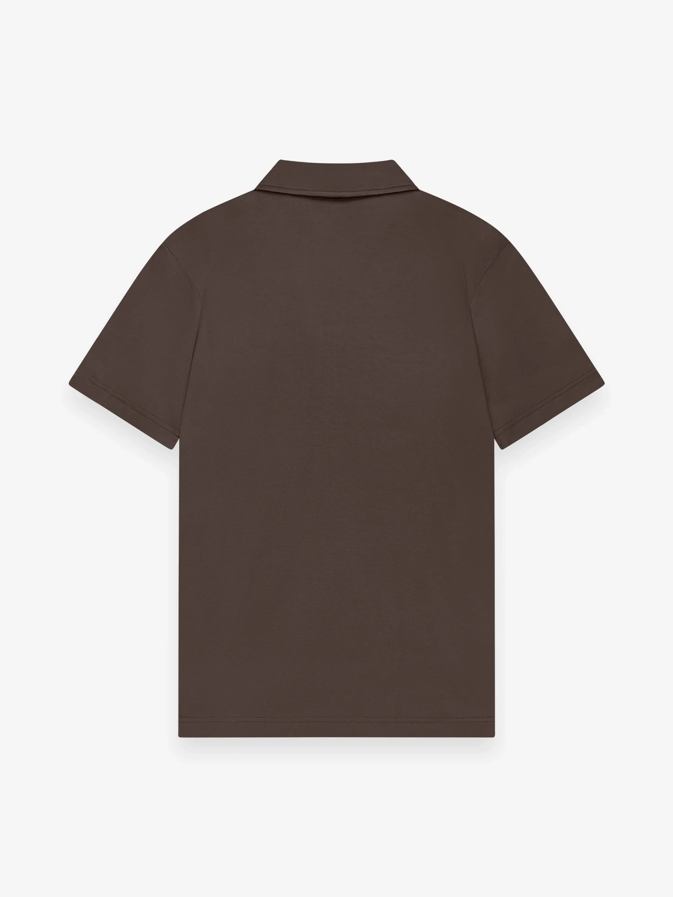 VALENZA - SUPIMA POLO ZIP COLLAR S/S - EBONY BROWN - Image 2