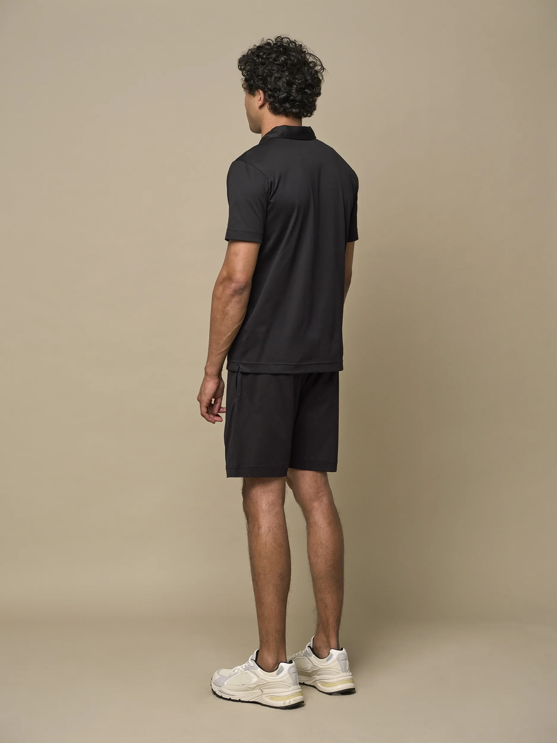 VALENZA - SUPIMA POLO ZIP COLLAR S/S - BLACK - Image 5