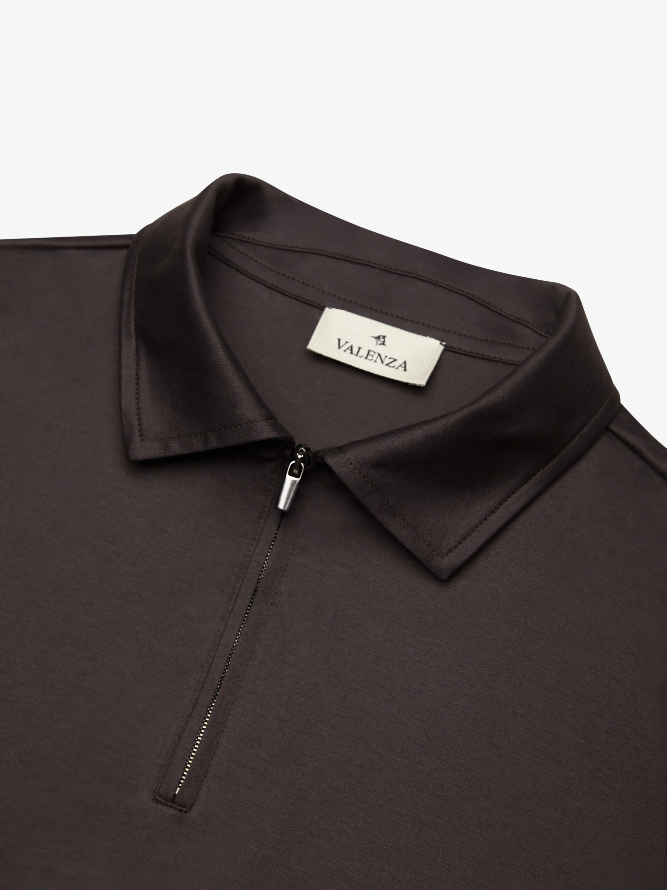 VALENZA - SUPIMA POLO ZIP COLLAR S/S - ASPHALT - Image 3