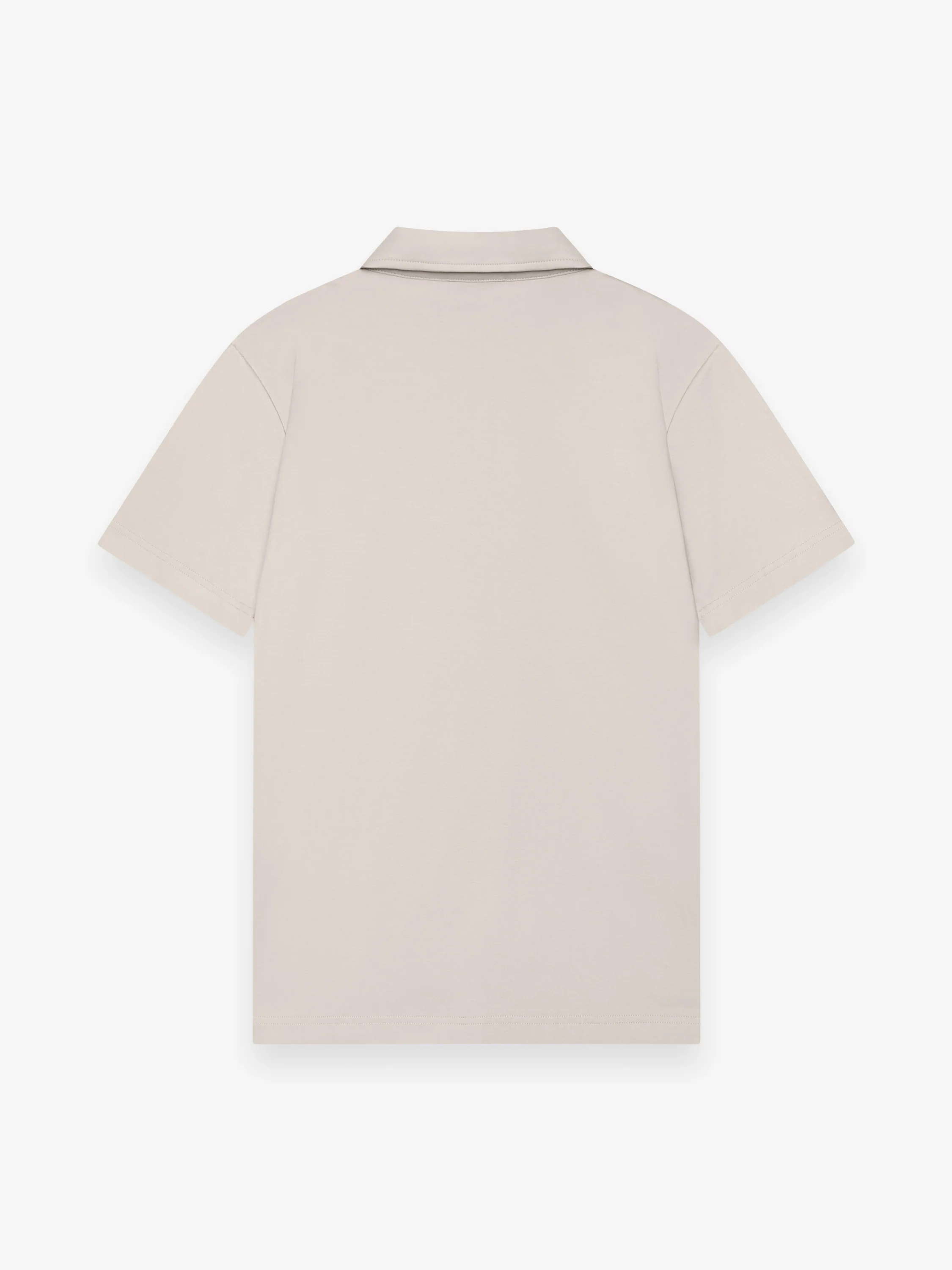 VALENZA - SUPIMA POLO ZIP COLLAR S/S - PEARL GREY - Image 2