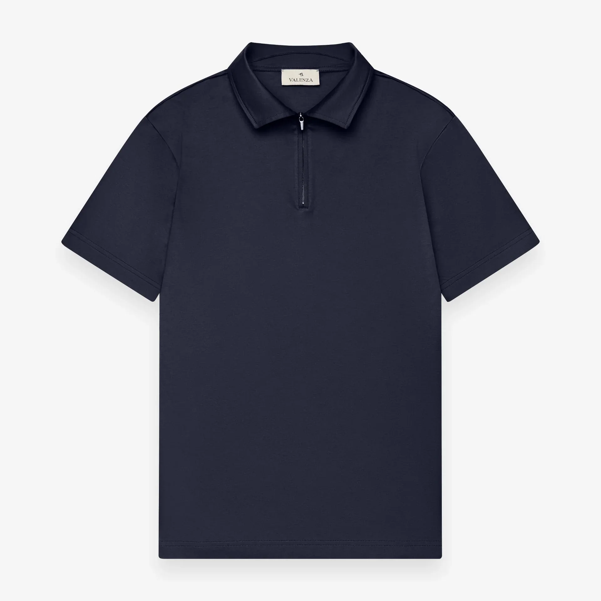 VALENZA - SUPIMA POLO ZIP COLLAR S/S - NAVY