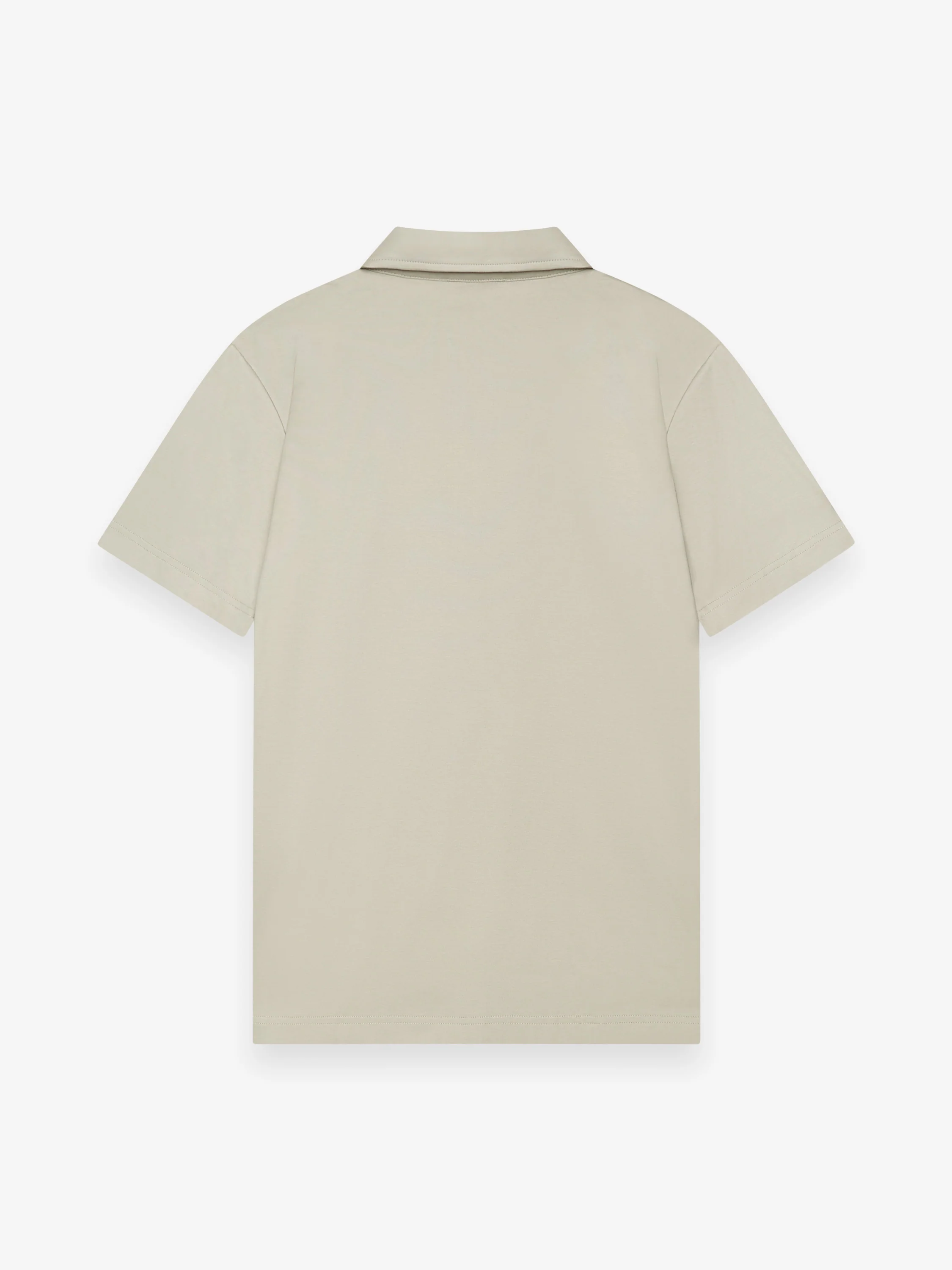 VALENZA - SUPIMA POLO ZIP COLLAR S/S - STONE - Image 2