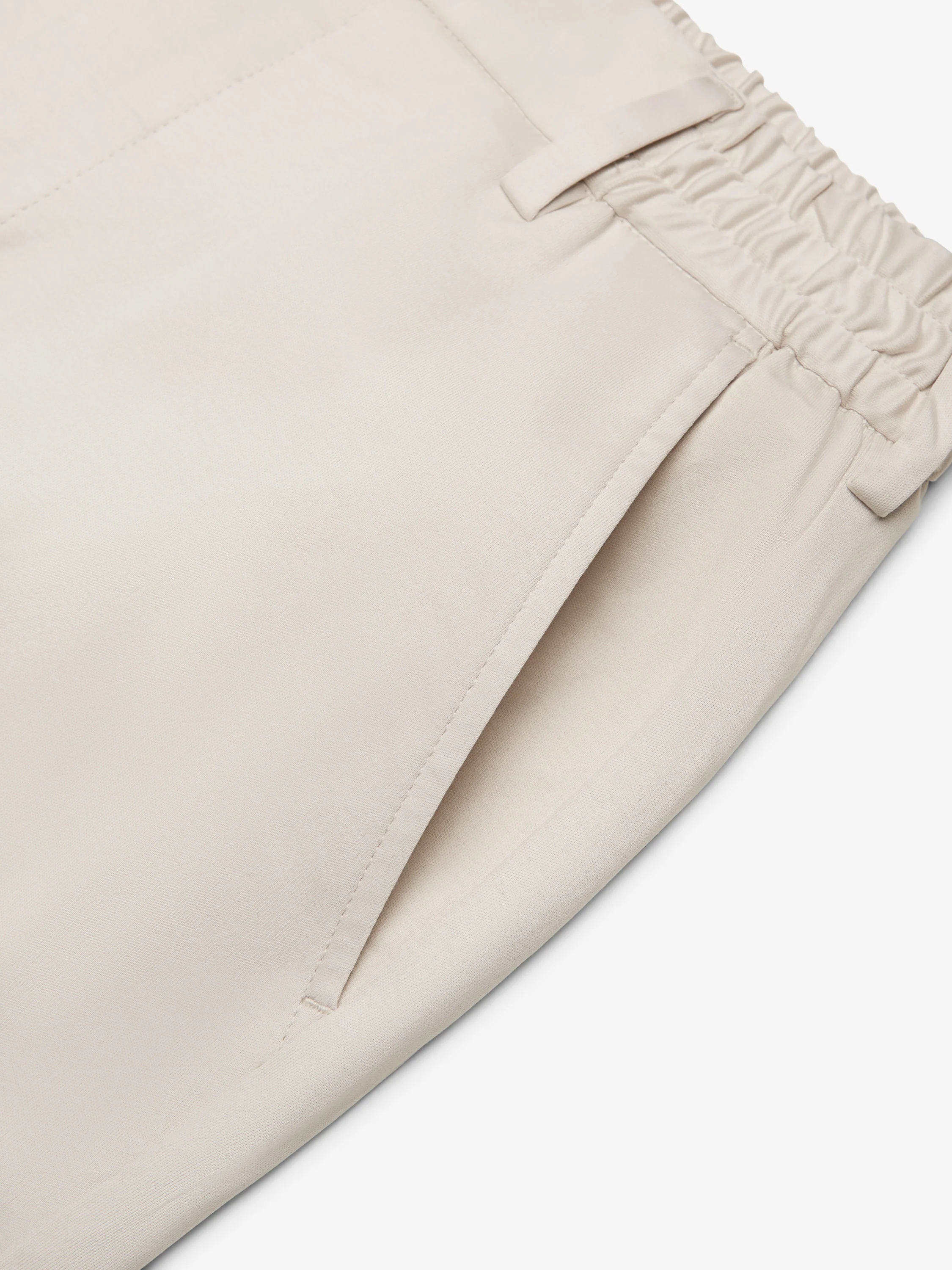 VALENZA - SUPIMA TAPERED TROUSER - PEARL GREY - Image 3