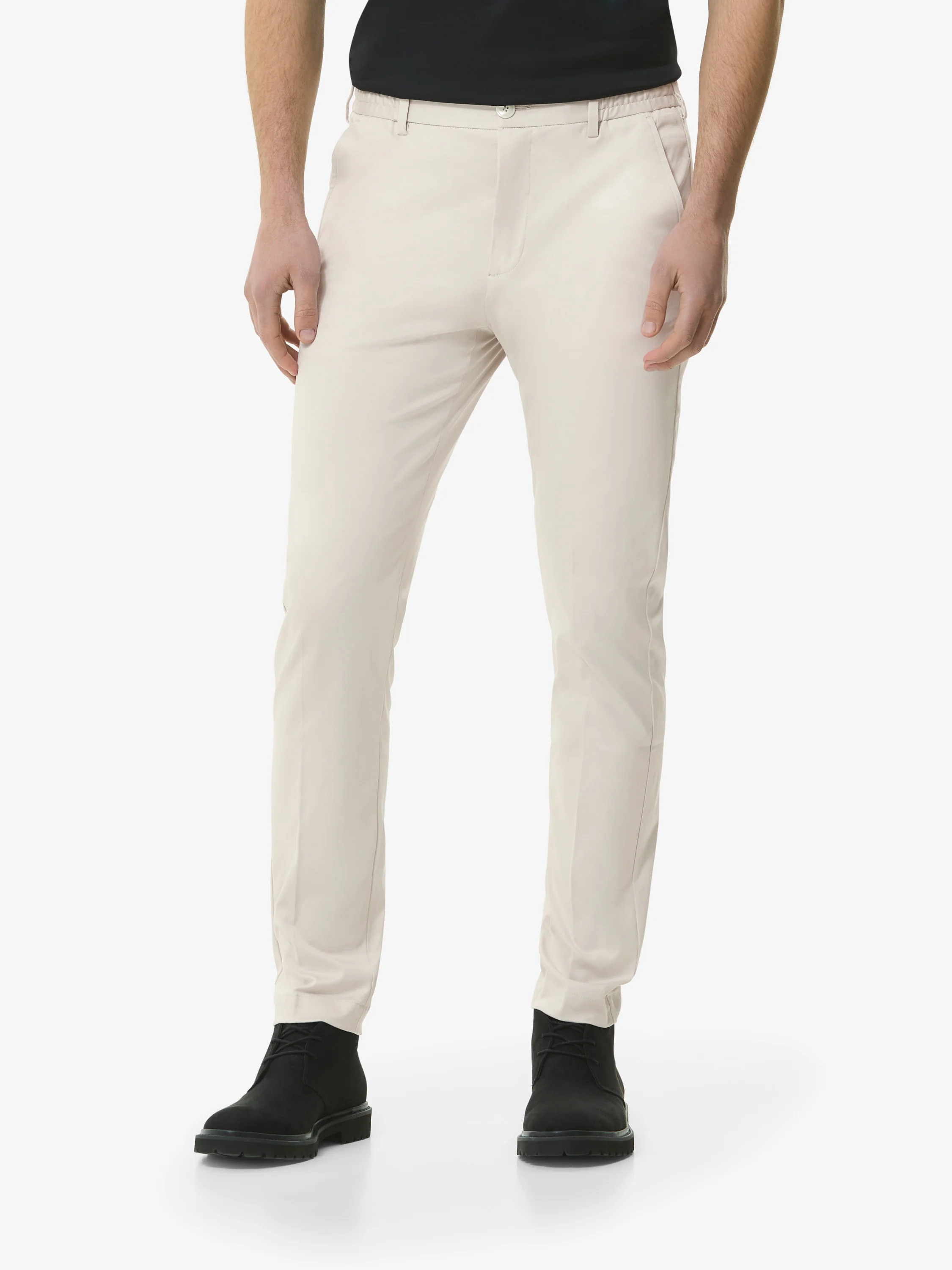 VALENZA - SUPIMA TAPERED TROUSER - PEARL GREY - Image 5