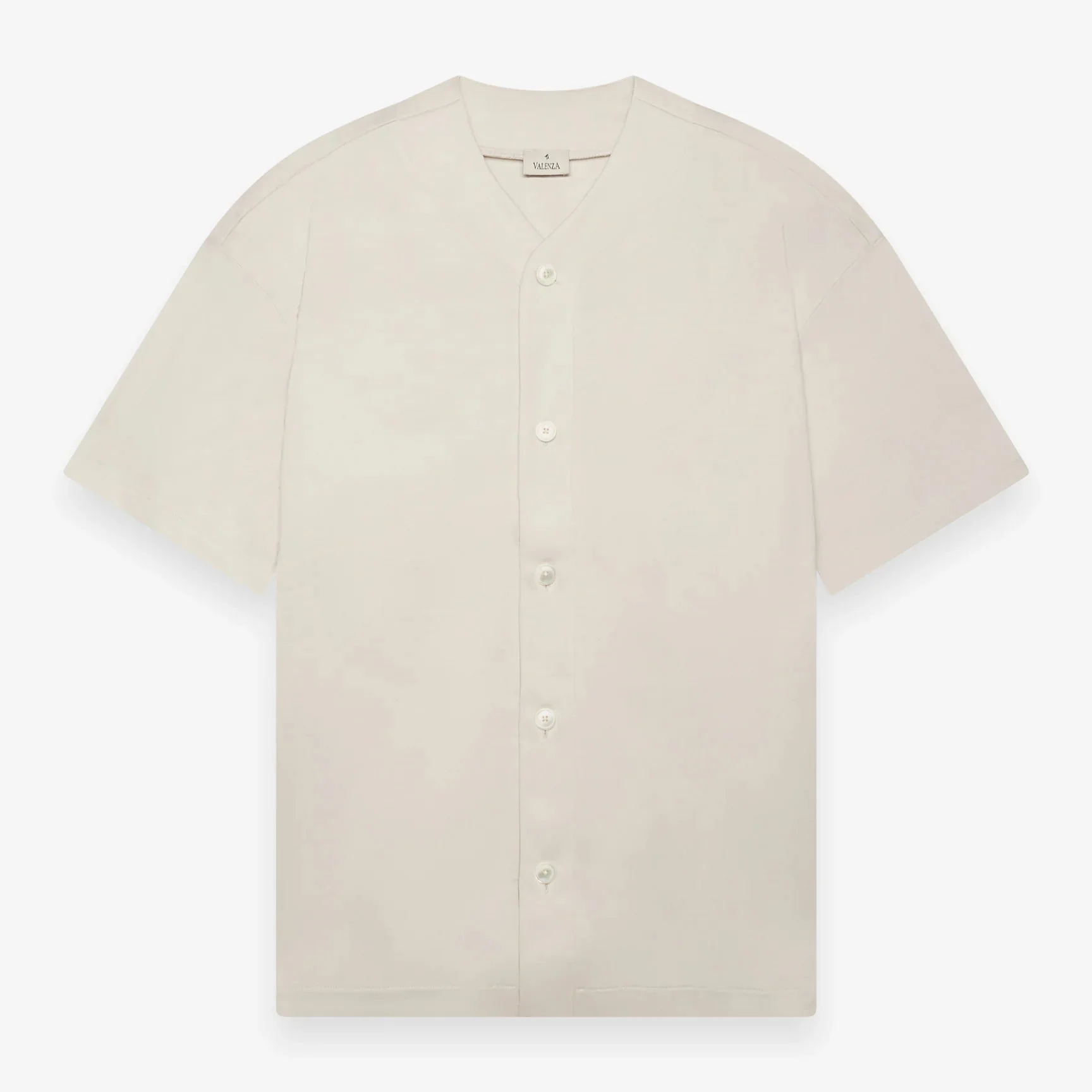 VALENZA - SUPIMA BASEBALL SHIRT S/S - PEARL GREY