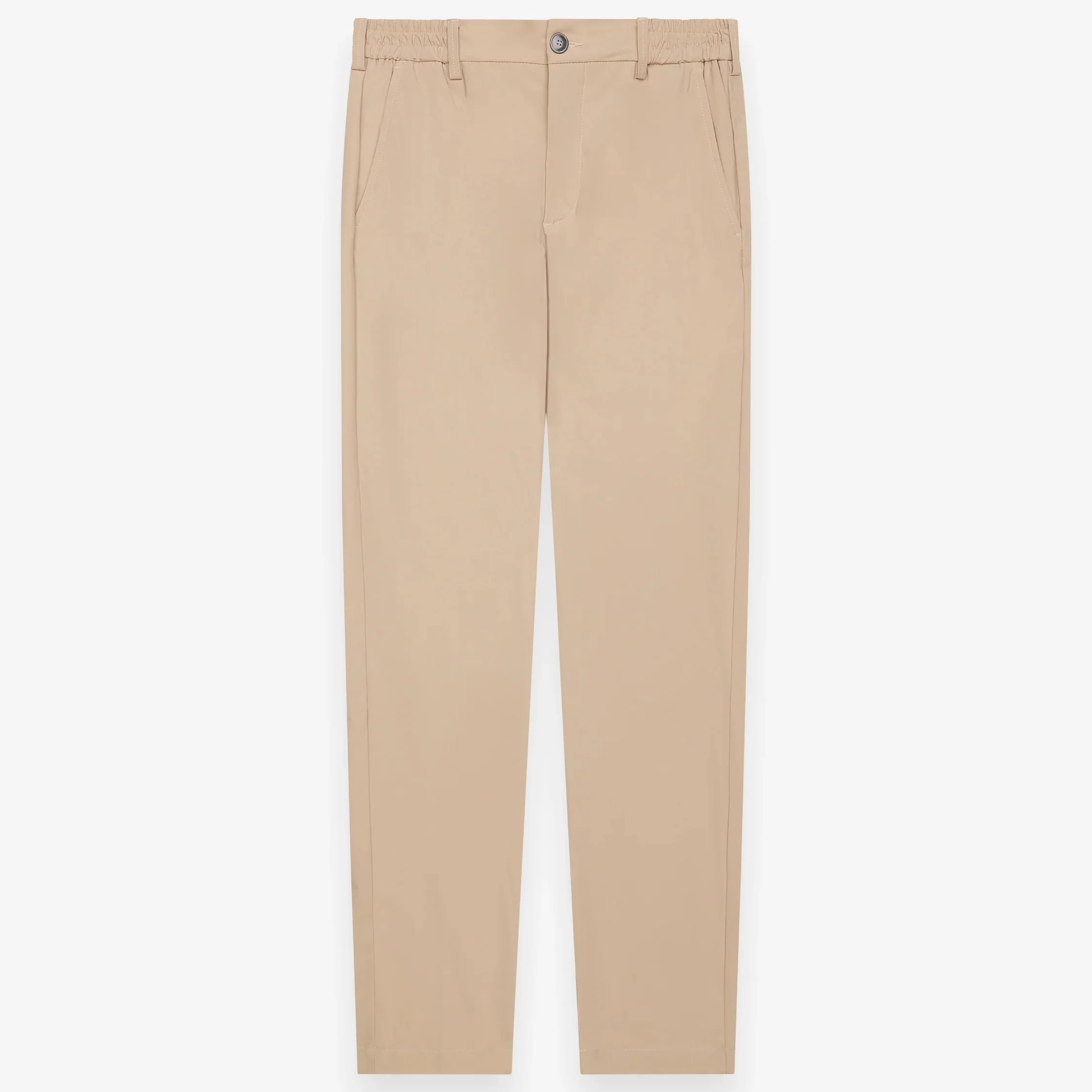 VALENZA- WARM TECH STRETCH TAPERED TROUSERS - BEIGE